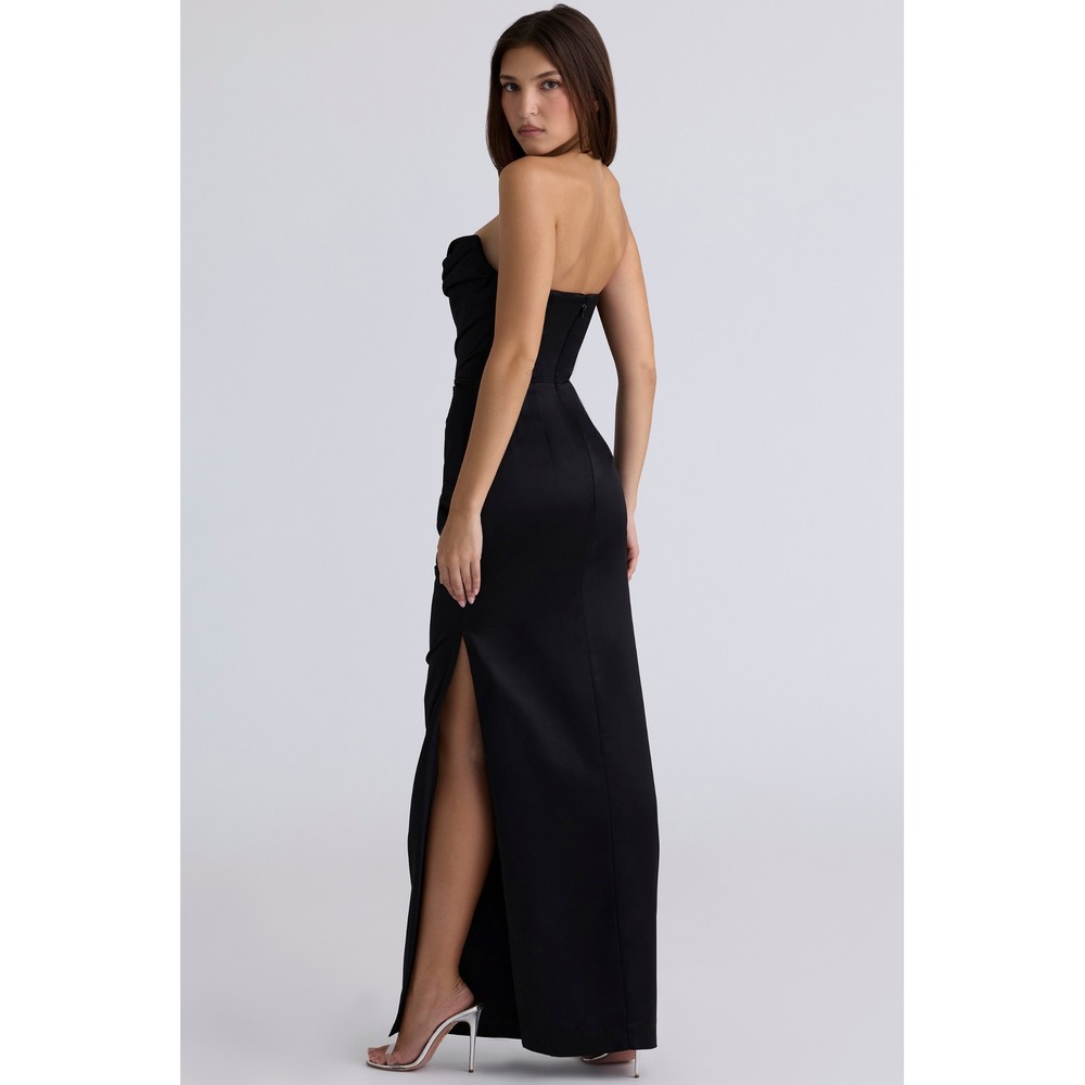 House of CB Adrienne Black Strapless Corset Maxi Dress M Formal Glam Wedding - Picture 2 of 14